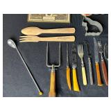 Vintage Kitchen and Utensil Lot with Ice Cream Maker, Copper Teapot, and Collectibles