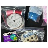 Large Assortment of Wool Roving, Felting Supplies, Cutters, and Buttons