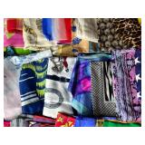 Collection of Assorted Colorful Vintage Scarves and Handkerchiefs