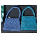 Set of Assorted Handbags and Tote Bags Including Beaded, Woven, and Themed Designs