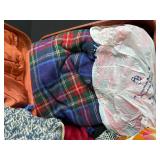 Vintage Samsonite Suitcase Filled with Assorted Scarves and Fabric Accessories