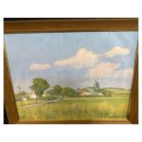 Framed Landscape Artwork Lot: Lillemark Signed Oil Painting & 2 B.Thomas Etchings