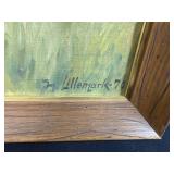 Framed Landscape Artwork Lot: Lillemark Signed Oil Painting & 2 B.Thomas Etchings