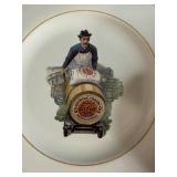 Collection of Decorative Stands, Glass Compotes, Red Top Hat and Crock Pot