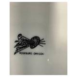 Collection of Decorative Stands, Glass Compotes, Red Top Hat and Crock Pot