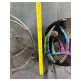 Collection of Decorative Stands, Glass Compotes, Red Top Hat and Crock Pot