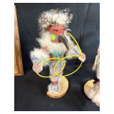 Native American Art and Vintage Collectibles Lot: Sand Art, Kachina Dolls, Ashtray, Old View-Master Reels, Stereoscope