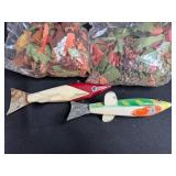 Native American Art and Vintage Collectibles Lot: Sand Art, Kachina Dolls, Ashtray, Old View-Master Reels, Stereoscope