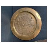 Native American-Inspired Decor Collection with Pottery, Basket, Gourd, and Brass Plate