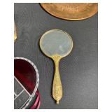 Native American-Inspired Decor Collection with Pottery, Basket, Gourd, and Brass Plate