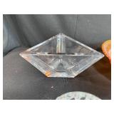 Collection of Orrefors Sweden Crystal, Carnival Glass Bowl, and Blue Commemorative Plates