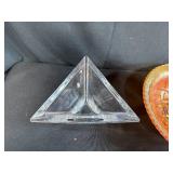 Collection of Orrefors Sweden Crystal, Carnival Glass Bowl, and Blue Commemorative Plates