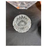 Collection of Orrefors Sweden Crystal, Carnival Glass Bowl, and Blue Commemorative Plates