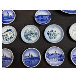 Collection of Orrefors Sweden Crystal, Carnival Glass Bowl, and Blue Commemorative Plates