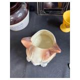 Vintage Pottery and Glassware Collection with Utensils and Decor