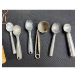 Vintage Pottery and Glassware Collection with Utensils and Decor