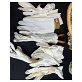 Vintage Jewelry Lot with Shell Purse, Gloves and Decorative Box