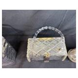 Set of 6 Vintage Lucite Handbags and Purses Assorted Styles