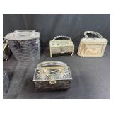 Set of 6 Vintage Lucite Handbags and Purses Assorted Styles