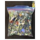 Lot of 2 Bags Assorted Vintage Glass Marbles
