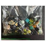 Collection of Tumbled and Polished Stones, Gemstones, and Mineral Specimens in Bags
