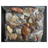 Collection of Tumbled and Polished Stones, Gemstones, and Mineral Specimens in Bags