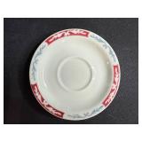 Assorted Vintage Glass Decanters, Ceramic Pitcher, and Syracuse/Sterling China Saucers