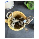 Vintage Utensil and Kitchen Tool Collection in Stoneware, Glass, and Tin Holders