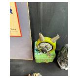 Eclectic Vintage and Collectible Decor Lot Including Cat Figurines, Game, and Artwork