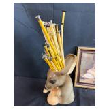 Eclectic Vintage and Collectible Decor Lot Including Cat Figurines, Game, and Artwork