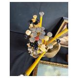 Eclectic Vintage and Collectible Decor Lot Including Cat Figurines, Game, and Artwork