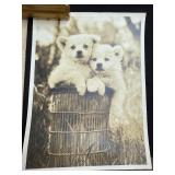 Vintage Decor Collection with Framed Art, Globes, and Americana Flags