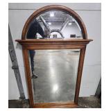 Wood Framed Arch Top Wall Mirror, 50 x 31 Inches