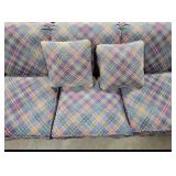 Ethan Allen 3-Seat Plaid Upholstered SLEEPER Sofa with Pillows - CLEAN!