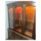 China Cabinet with Glass Doors and Cherry Solids Veneers 57in x 15in x 79in