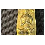 Siam 24-Piece Black and Brass Flatware Set with Embossed Handles