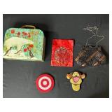 Asian Inspired Purse Set with Beaded Coin Purses and Decorative Bag