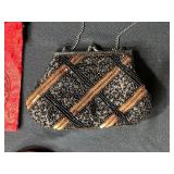 Asian Inspired Purse Set with Beaded Coin Purses and Decorative Bag