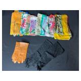 Collection of Vintage Silk Scarves with Leather and Suede Gloves