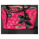 Collection of 3 Designer Handbags Including Betsey Johnson, Louis Vuitton (no tags or lining), and Crocodile Pattern Purse