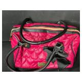 Collection of 3 Designer Handbags Including Betsey Johnson, Louis Vuitton (no tags or lining), and Crocodile Pattern Purse