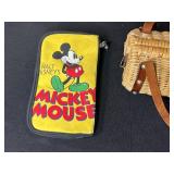 Collection of 4 Vintage Handbags and Decorative Boxes Including Mickey Mouse Case
