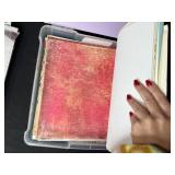 Assorted Scrapbook Paper Collection in Plastic Storage Case