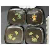 Assorted Vintage Metal and Decorative Plates and Trays Collection