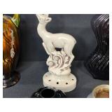 Pottery Vase w Bold Dip & Collection of Vintage Decorative Vases, Figurines, and Bowls