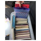 Large Collection of Designer and Specialty Paper Sample Books in Storage Bin