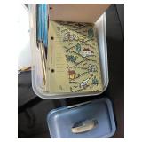 Large Collection of Designer and Specialty Paper Sample Books in Storage Bin