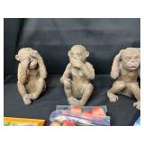 Decorative Figurines, Cat Cookie Jar, Framed Art, Artificial Fruit and Checkered Tablecloths