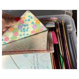 Large Collection of Assorted Stationery Paper and Envelopes in Storage Box