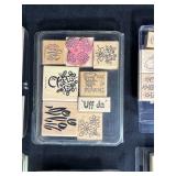 Collection of Wood Mounted Rubber Stamps for Crafting and Card Making